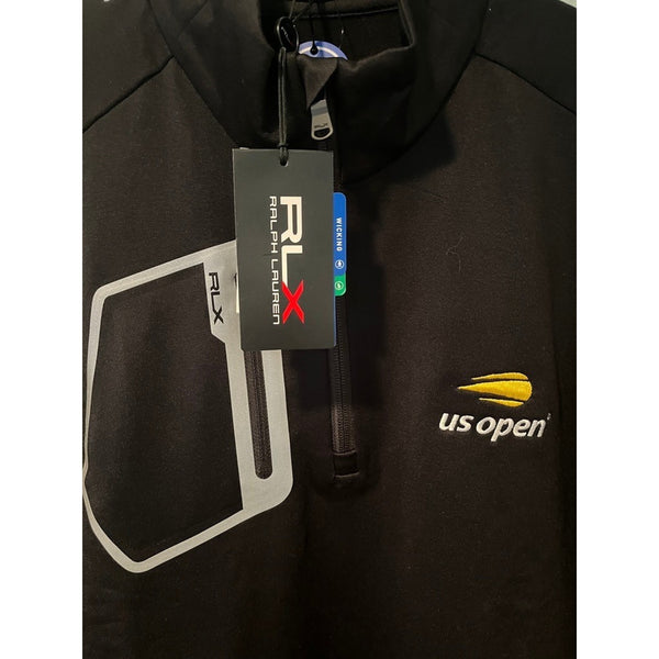 RLX Ralph Lauren US Open Tennis Quarter Zip Pullover Sz. M Black Performance NWT