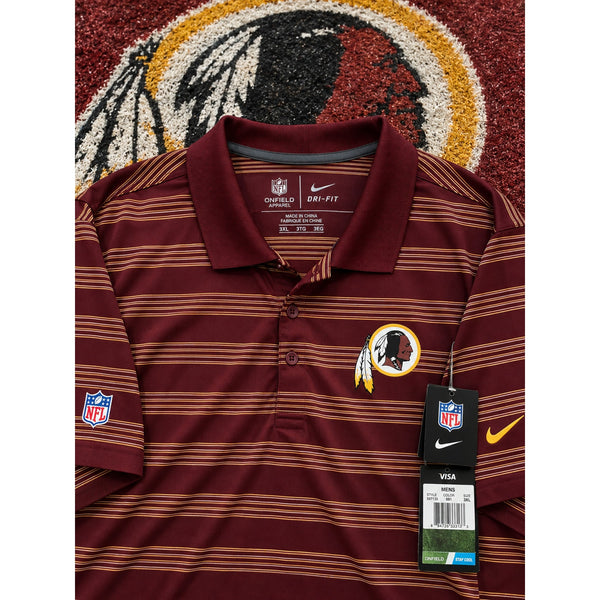 Washington Redskins Nike Dri-FIT NFL On Field Striped Polo Shirt 3XL NWT Rare