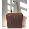 Tommy Hilfiger Antonella II Tote Chestnut Red Monogram Jacquard Womens EUC