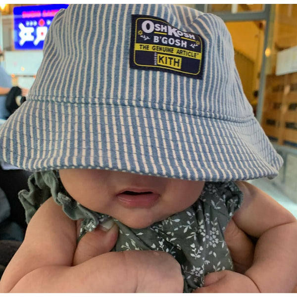 OshKosh B'Gosh By KITH Kids Ltd Edition Collab Bucket Hat Blue Striped Kids OSFA