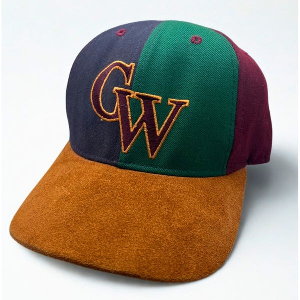 George Washington Revolutionaries GWU Snapback Hat USA Leather Strap Cap Vintage