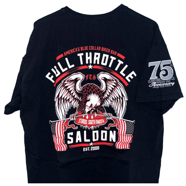 Sturgis Full Throttle Saloon 75th Anniversary T Shirt Harley Davidson Biker XL
