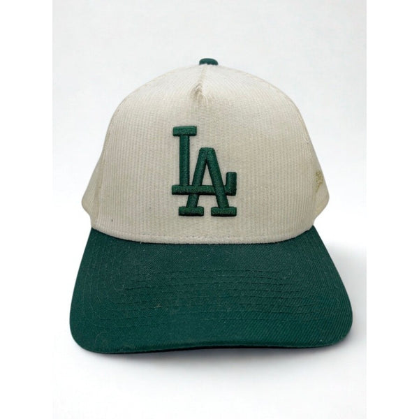 Los Angeles Dodgers New Era Corduroy 2 Tone 9FORTY A-Frame Snapback Hat EUC