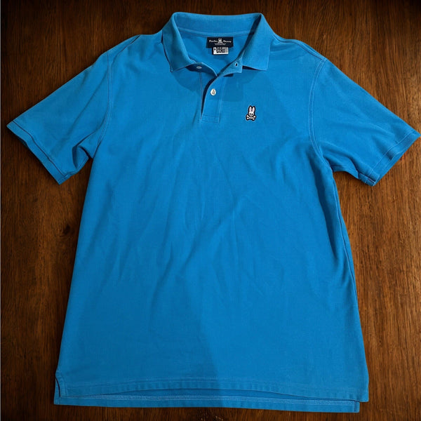 Psycho Bunny Polo Shirt Men’s Sz 6 XL Blue Pima Cotton Short Sleeve Preppy