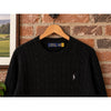 Polo Ralph Lauren Cable Knit Sweater Men's 2XL Black Wool Cashmere Pony