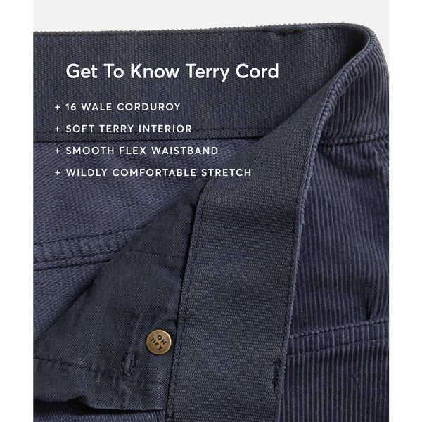 Marine Layer Terry Cord 5 Pocket Pant Slim Straight 30x32 Washed Black (Flaw)