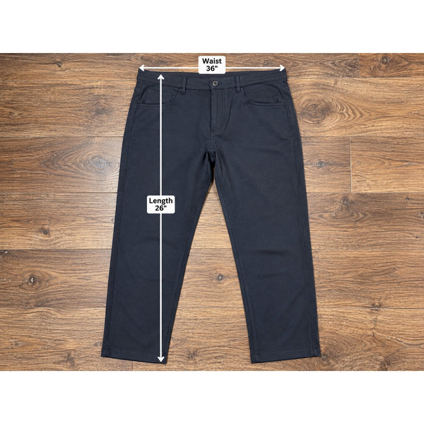 Loro Piana Women’s Cotton Stretch Slim Pants Black Italy Sz 48 US 12 36x26