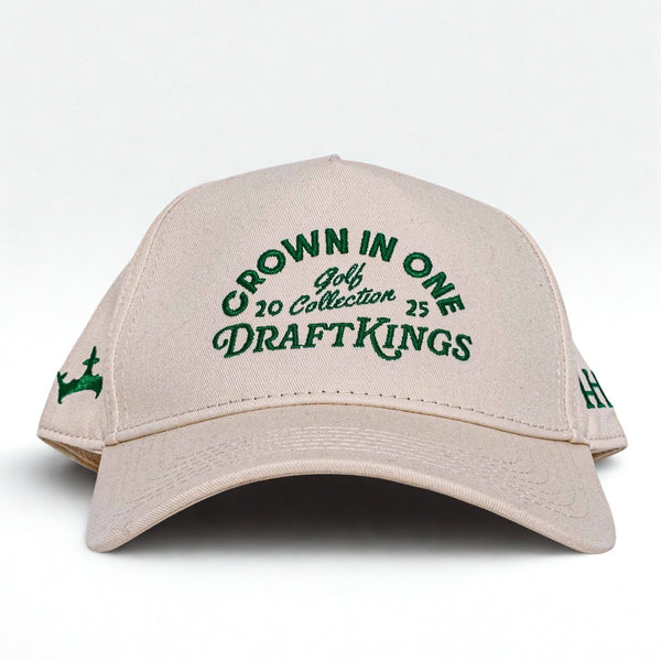 Huega House DraftKings Crown In One Golf Snapback Hat Beige Streetwear OSFA