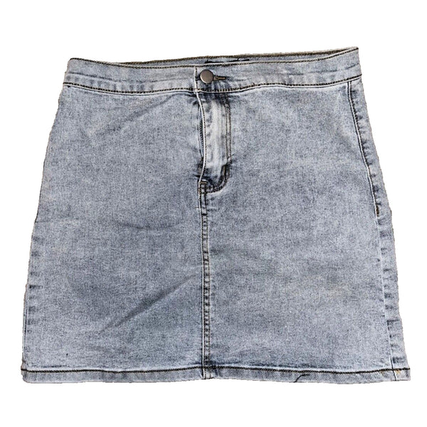 PRETTY LITTLE THING Vintage Wash Disco Fit Denim Skirt Sz. 10 NWT