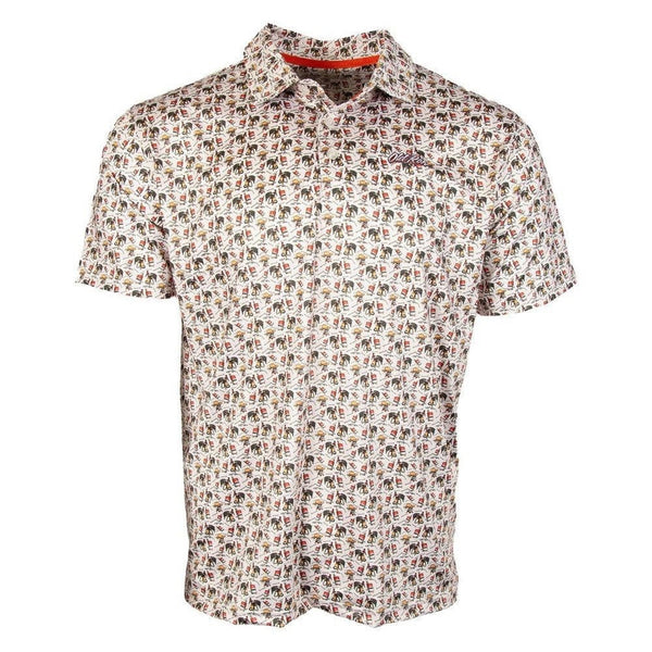 Old Row The Cowboy Killers Golf Polo Performance All Over Print Shirt XL NWT