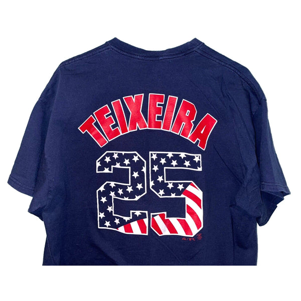 New York Yankees Mark Teixeira Majestic July 4th Red/White/Blue Shirt Sz. XL