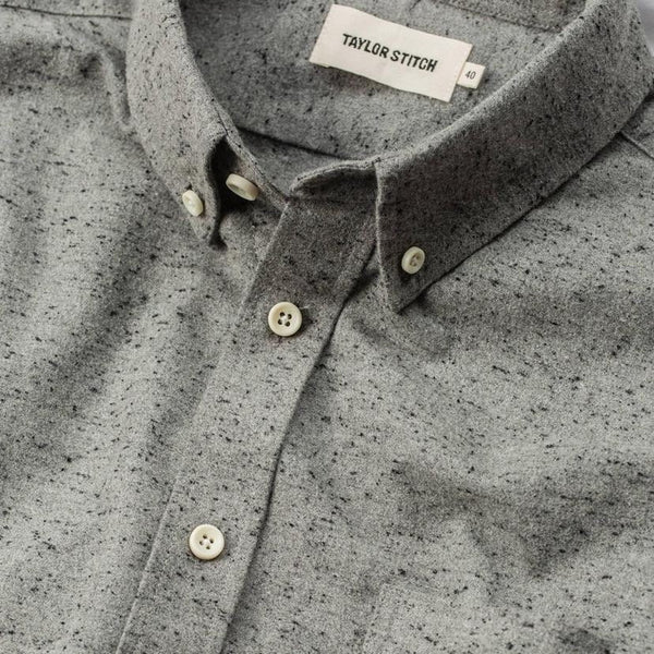 Taylor Stitch The Jack Shirt Men's 2XL 46 Charcoal Donegal Nep Organic Cotton