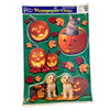 Halloween Cats & Dogs Plastic Window Clings Vintage NOS