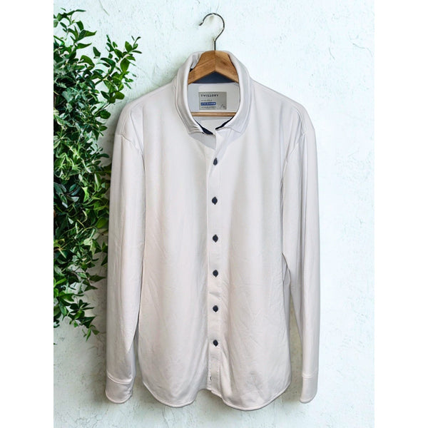 Twillory Button Down Shirt Mens XL White Performance Stretch Athleisure EUC