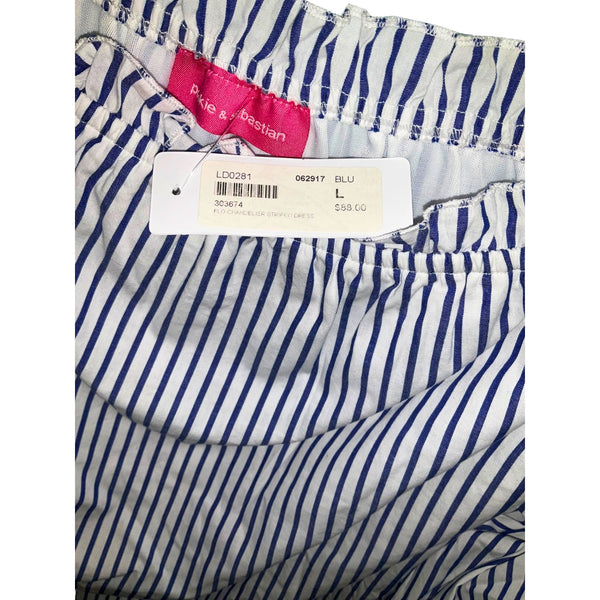 Pookie & Sebastian Flo Chandelier Striped Dress Size L NWT MSRP $88