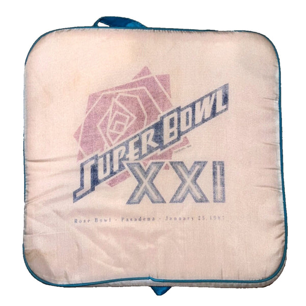 Super Bowl XXI Giants vs Broncos Seat Cushion Rose Bowl Pasadena Jan. 25, 1987