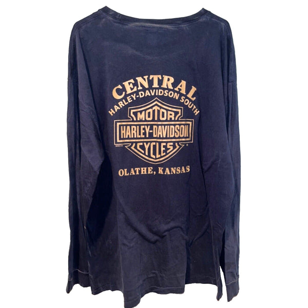 Harley Davidson Olathe Kansas 2XL Rare Biker Ladies Long Sleeve T Shirt