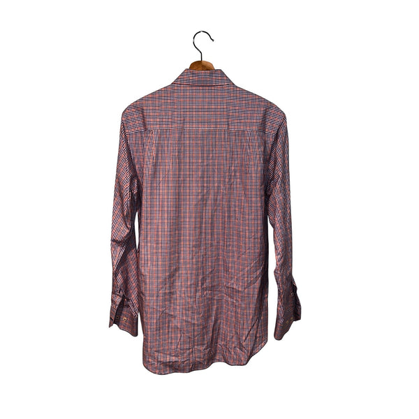David Donahue Toast Brushed Plaid Shirt Mens M MSRP $165