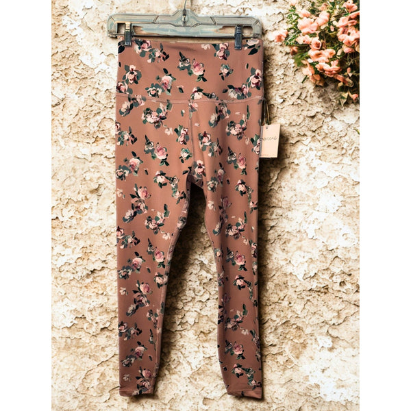 Beyond Yoga Olympus High Rise Impressionist Floral Blush Legging Activewear L