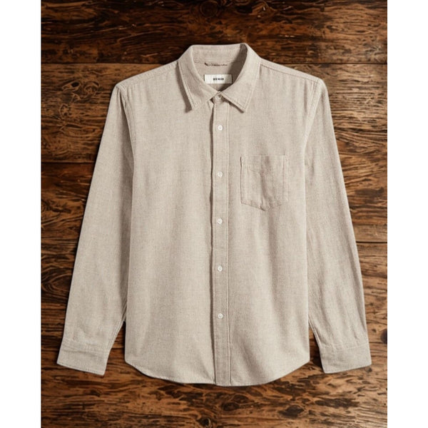 Buck Mason Pacific Twill One Pocket Button Up Shirt Mens Medium Brown