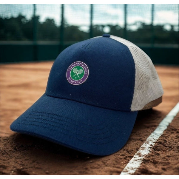 Wimbledon Championships Trucker Hat Navy Mesh Strapback Tennis Cap OSFM EUC