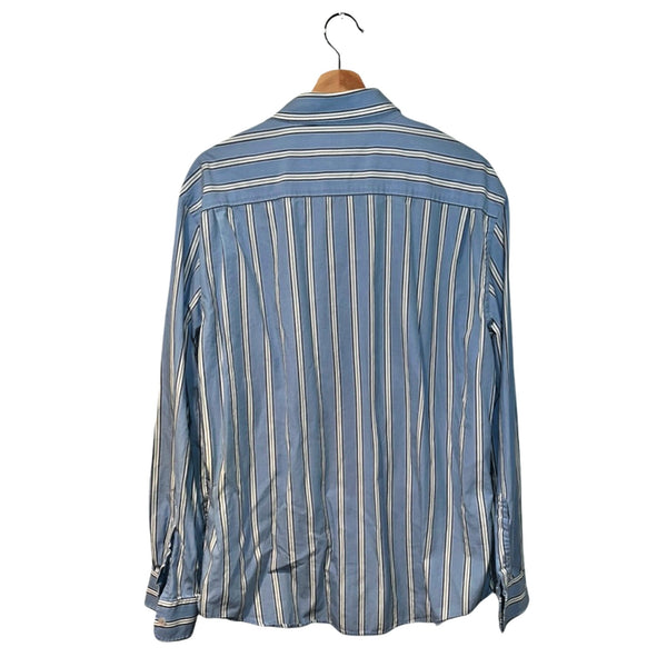 Roots Multi Colored Striped Button Up Shirt Mens Sz. XL Blue EUC