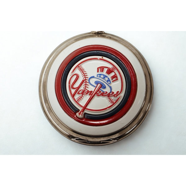 New York Yankees Danbury Mint Pocket Watch Chain Leather Belt Pouch MLB Rare