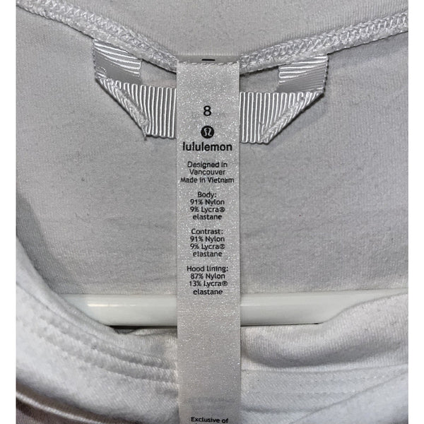 Lululemon Scuba Pullover Cotton Terry Size 8 White 01165