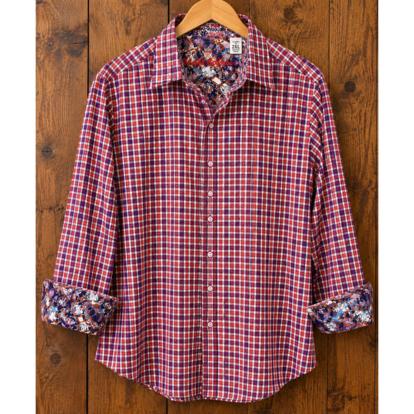 Robert Graham Textured Geometric Flip Cuff Classic Fit Shirt Sz. 2XL