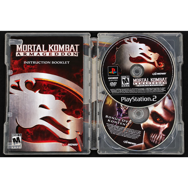 Mortal Kombat Armageddon Premium Edition PS2 Shao Kahn Steelbook CIB Reg Card