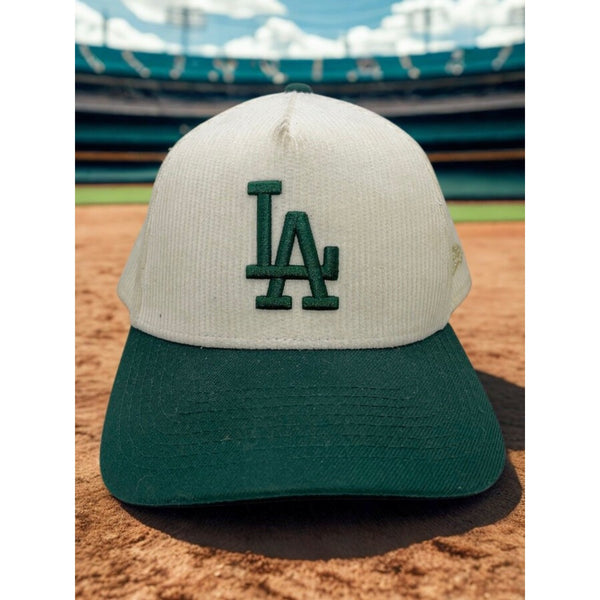 Los Angeles Dodgers New Era Corduroy 2 Tone 9FORTY A-Frame Snapback Hat EUC