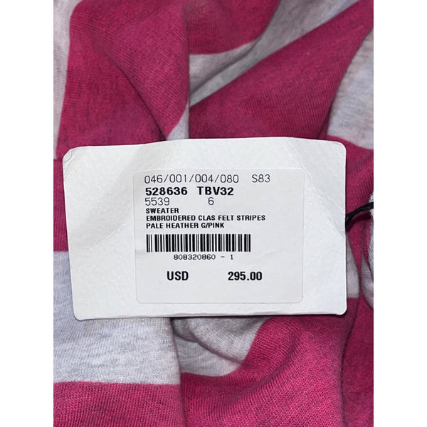 Balenciaga Kids Striped Sweatshirt Pink Gray Size 6 NWT $295 Designer