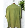 Ermenegildo Zegna Linen Blend Shirt Mens L Green Italy Camp Button Pocket Luxury