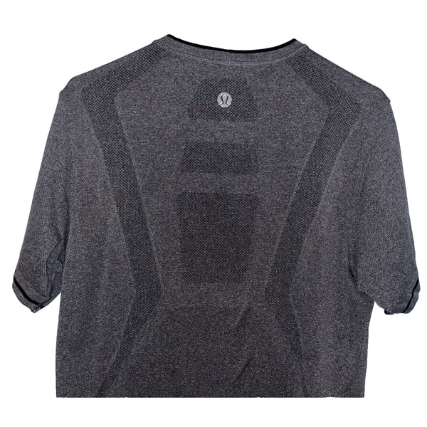 Lululemon Men's Small Breathable Running Top Gray Short Sleeve Crewneck