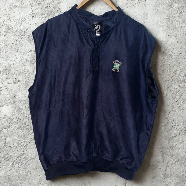 Zero Restriction Spring Lake Golf Vest Sz. L Houndstooth Microsuede 1/4 Snap