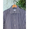 ETON Slim Fit Dress Shirt 17 43 Blue White Stripe Spread Collar Luxury Cotton