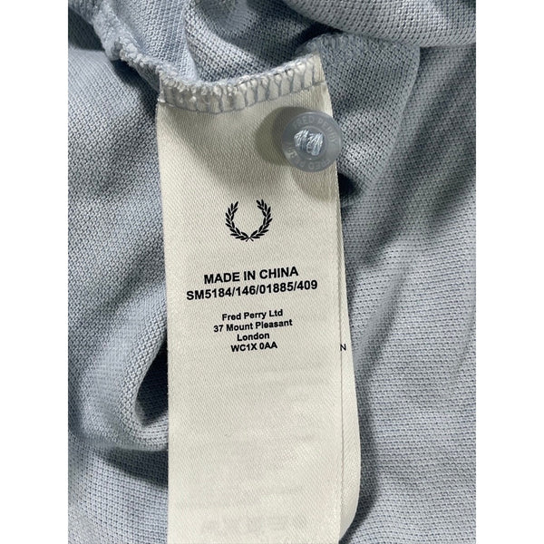 Fred Perry Polo Shirt Mens XL Blue Stripe Short Sleeve Collared Mod Casual