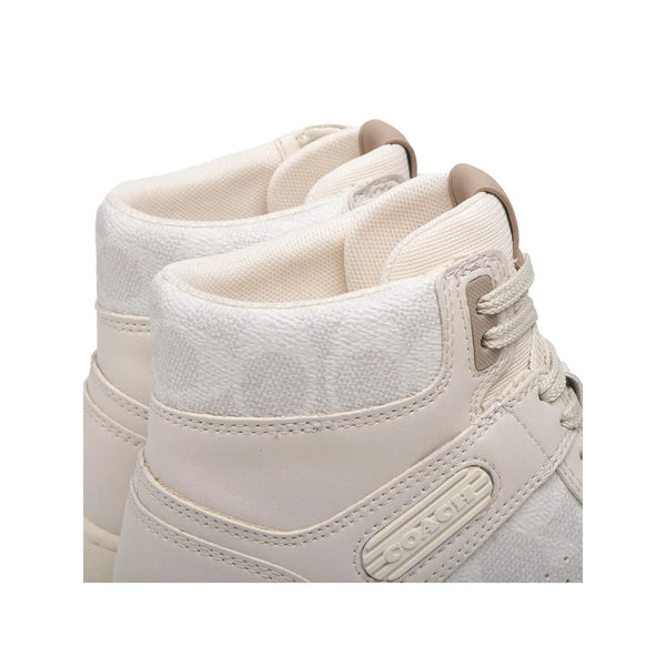 Coach Hi Top Sneakers CD304 Chalk Coated Canvas Women’s Sz 10B NIB MSRP $229