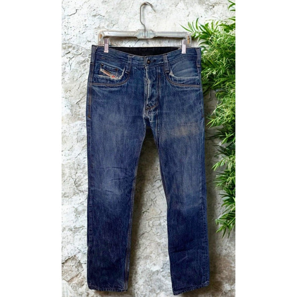Diesel Timmen 008GE Jeans Mens W31 L34 Medium Wash Blue Straight Button Fly Y2K