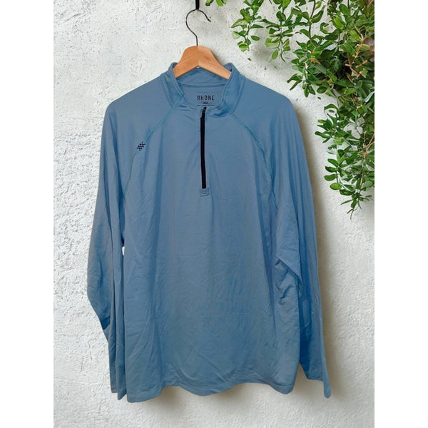 Rhone Session 1/4 Zip Performance Golf Pullover Sz. XL Light Blue Stretch Pique