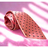 David Donahue Salmon Pink Silk Polka Dot Tie 100% Silk Handmade EUC