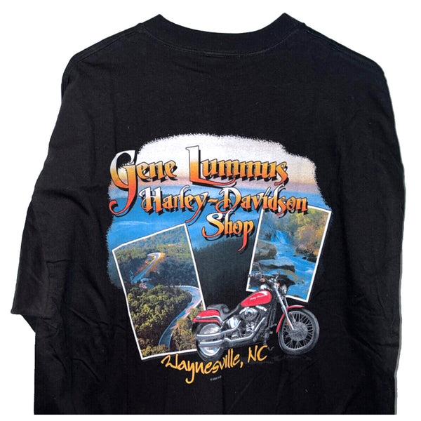 Harley Davidson Gene Lummus Waynesville North Carolina XL Rare Biker T Shirt Tee