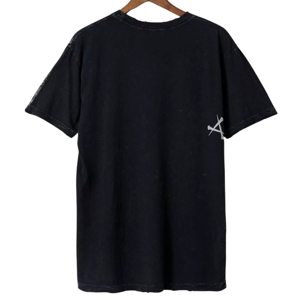 Affliction Gothic Cross Winged UP Skull T-Shirt Sz. XL Y2K Distressed UFC