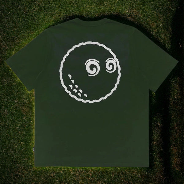 Malbon Golf Buckets Knockout Tee Shirt Green Made USA Garment Dyed Men's Large