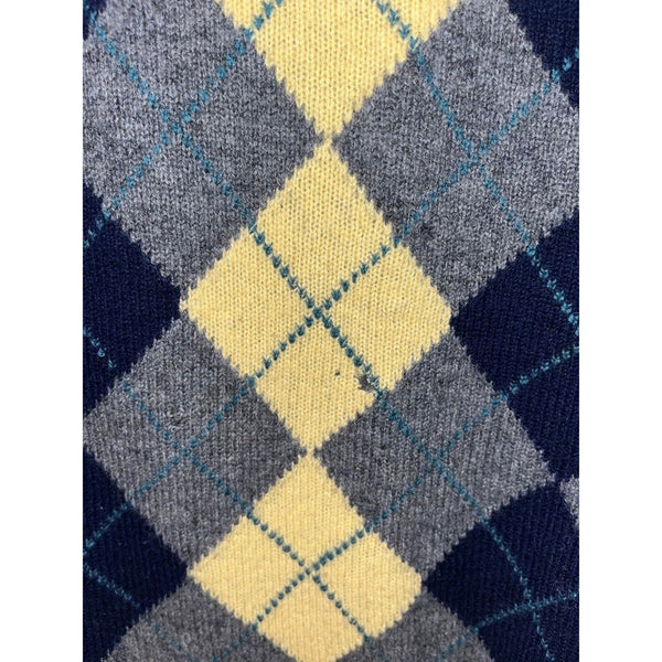 Lord Jeff Argyle Shetland Wool Sweater Vest USA Made Mens M Vintage 80s