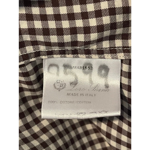 Loro Piana Italy Cotton Flannel Gingham Button Down Shirt Men's 3XL MAB1852