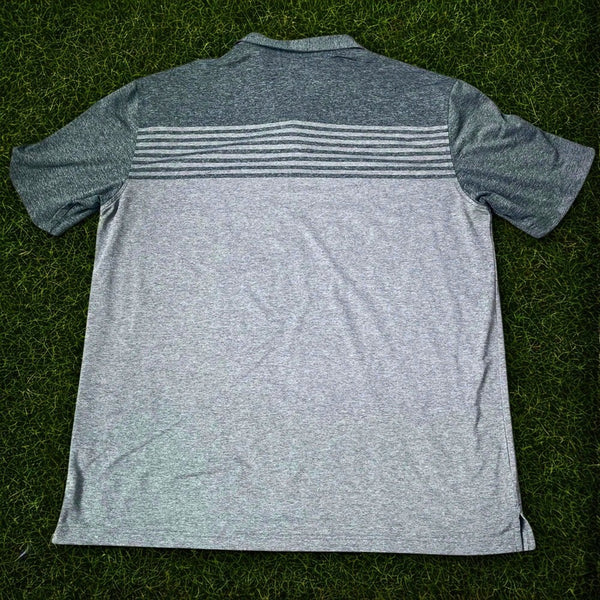 Masters Tech Augusta National Golf Polo Gray Striped Performance Shirt Sz S NWOT