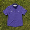 Poncho Outdoors Billy Bob Western Snap Shirt Purple Pearl Snaps Men's L EUC