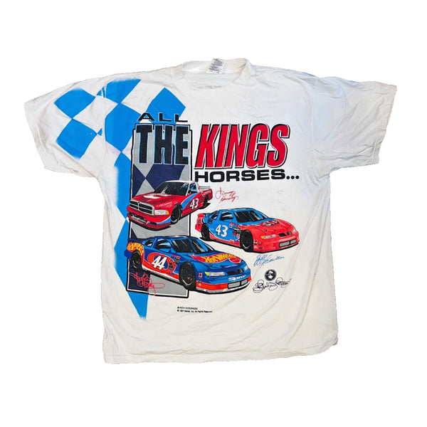 Petty Enterprises All The Kings Men Horses Racing T-Shirt 1997 Vintage Sz. XL
