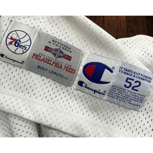Philadelphia 76ers 96-97 Game Issued Jersey Sz 52 +4 Iverson Rookie Season